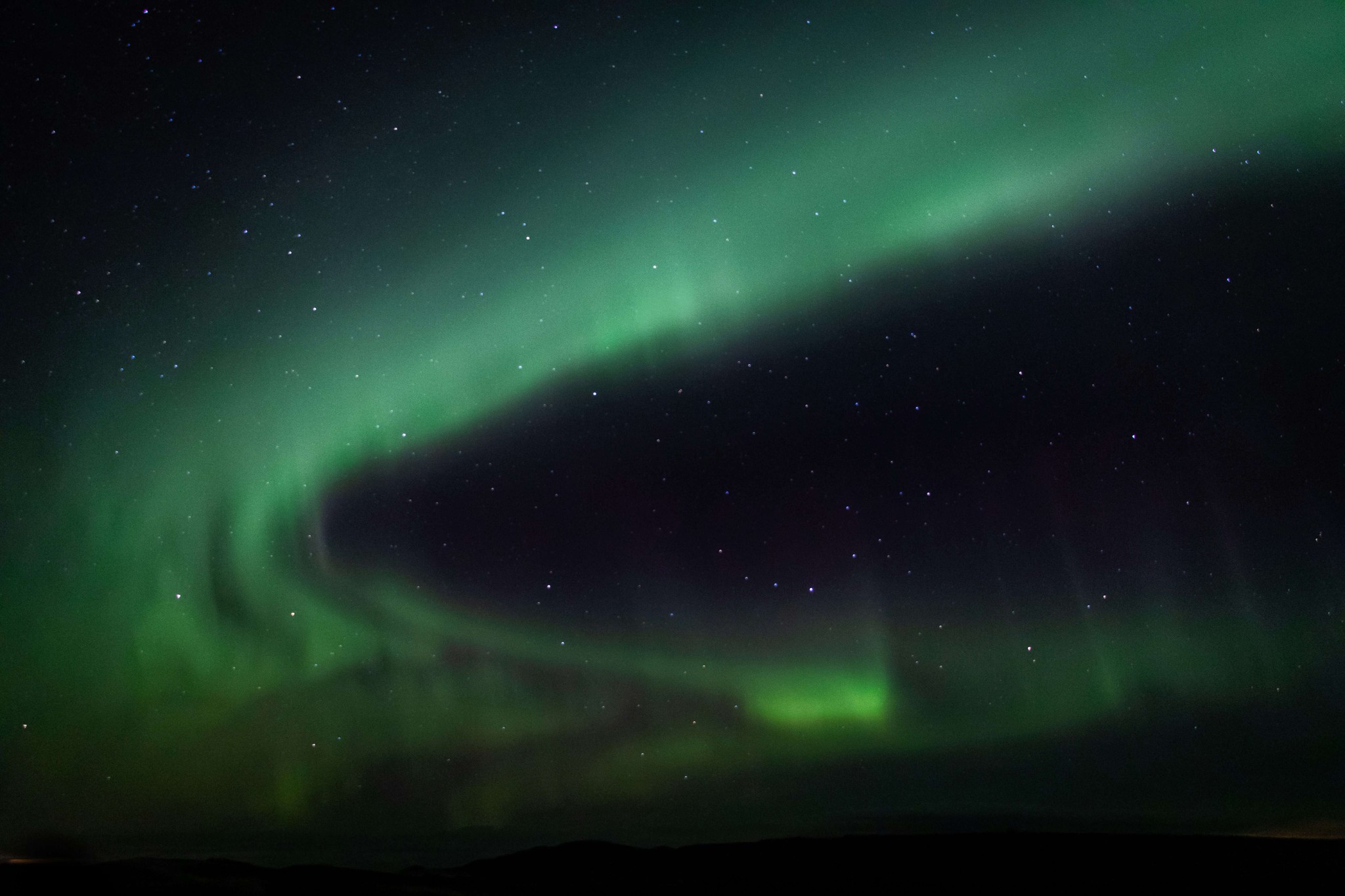 Northern lights over the flat south coast