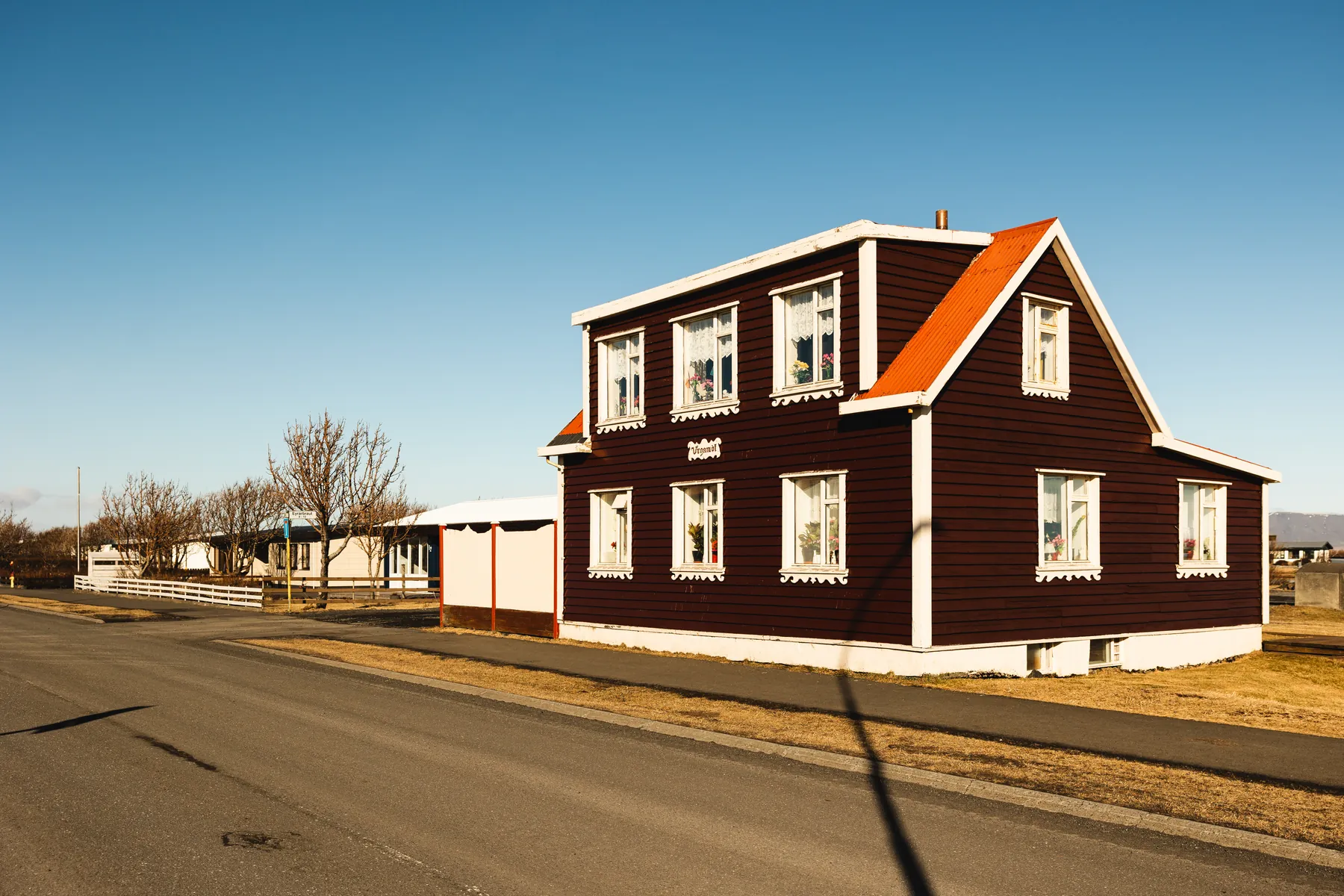 A historic timber house in Eyrarbakki